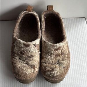 Woolen Clogs Boiled Wool Natural Felt Rustic Curly Sheep Slippers EU44 US10.5-11